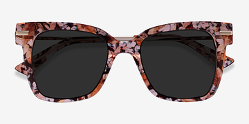 Brown Floral Gold September -  Métal Lunettes de soleil