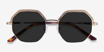 Shiny Gold Futurist -  Metal Sunglasses