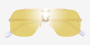 Clear Gold Chroma -  Metal Sunglasses