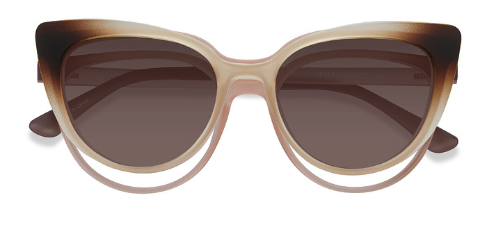 Clear Brown  Avenida Clip-On -  Plastique Lunettes de vue