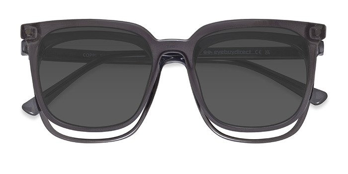 Gris Coppi Clip-On -  Plastique Lunettes de vue