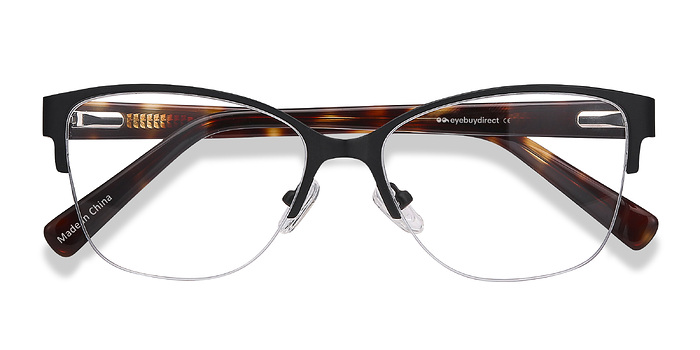 Noir Feline -  Vintage Acetate, Metal Lunettes de vue