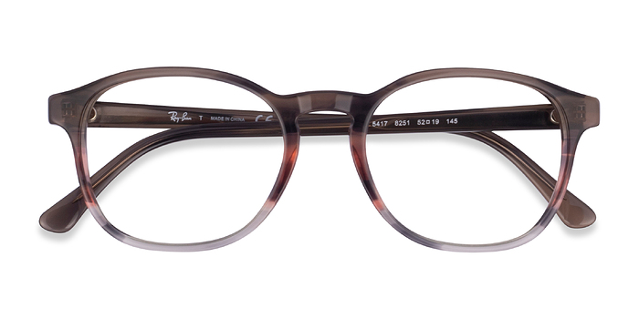 Striped Brown Red Ray-Ban RB5417 -  Acétate Lunettes de vue