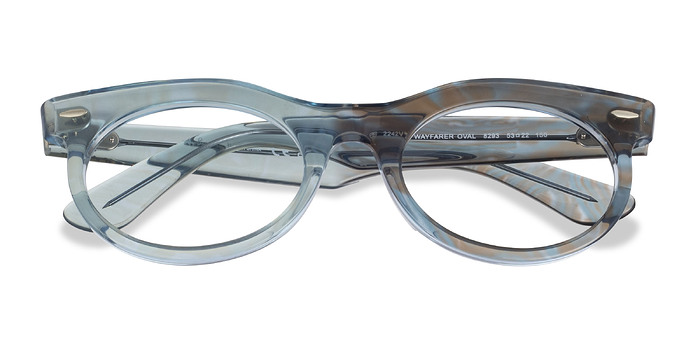 Photo Waves Azure Ray-Ban RB2242VF Wayfarer Oval Change -  Acétate Lunettes de vue