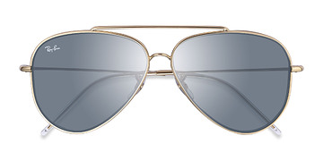 Doré Ray-Ban RBR0101S Reverse -  Métal Lunettes de soleil