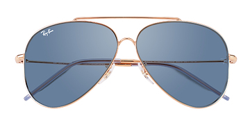 Or rose Ray-Ban RBR0101S Reverse -  Métal Lunettes de soleil
