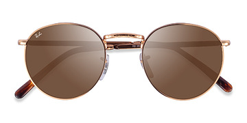 Or rose Ray-Ban RB3637 New Round -  Métal Lunettes de soleil