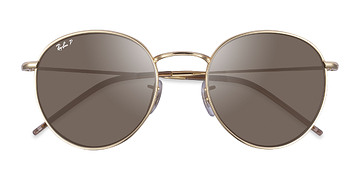 Doré Ray-Ban Round Reverse -  Métal Lunettes de soleil
