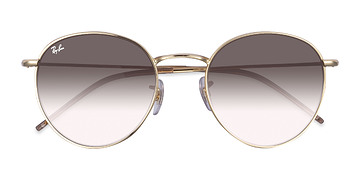 Light Gold Ray-Ban Round Reverse -  Métal Lunettes de soleil