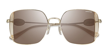 Shiny Light Gold Coach HC7177B CAD72 -  Métal Lunettes de soleil