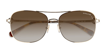 Light Gold Coach HC7127 C6177 -  Métal Lunettes de soleil