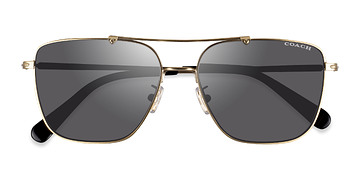 Satin Light Gold Coach HC7137 CA576 -  Metal Sunglasses