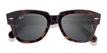 Havana On Transparent Brown Ray-Ban State Street -  Acétate Lunettes de soleil