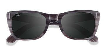 Striped Gray Ray-Ban Caribbean -  Acétate Lunettes de soleil