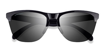 Polished Black Oakley Frogskins Lite -  Plastique Lunettes de soleil