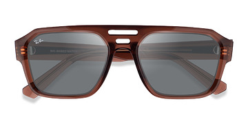 Transparent Brown Ray-Ban RB4397 Corrigan -  Plastique Lunettes de soleil