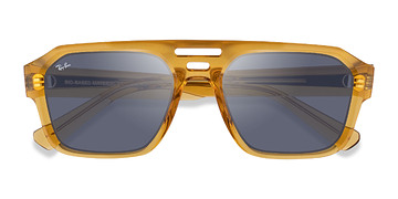 Transparent Yellow Ray-Ban RB4397 Corrigan -  Plastique Lunettes de soleil