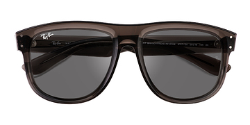 Transparent Dark Gray Ray-Ban Boyfriend Reverse -  Acétate Lunettes de soleil