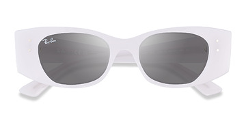 Shiny White Ray-Ban RB4427 Kat -  Plastic Sunglasses