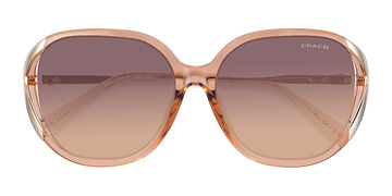 Clear Champagne Coach HC8396U CR620 -  Plastique Lunettes de soleil
