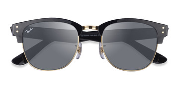 Gold Black Ray-Ban Clubmaster Reverse -  Métal Lunettes de soleil