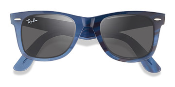 Photo Striped Blue Ray-Ban Wayfarer Change -  Acétate Lunettes de soleil