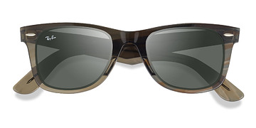 Photo Striped Gray Ray-Ban Wayfarer Change -  Acétate Lunettes de soleil