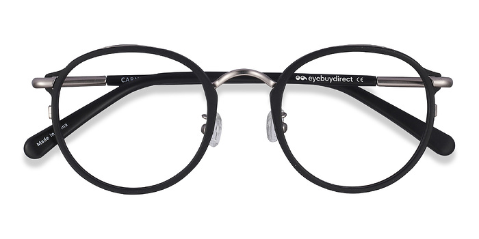 Matte Black Carnival -  Vintage Acetate, Metal Lunettes de vue