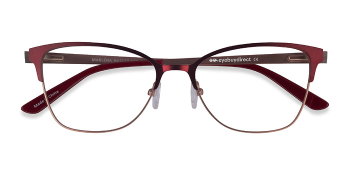 Burgundy  Rose Gold Marlena -  Métal Lunettes de vue