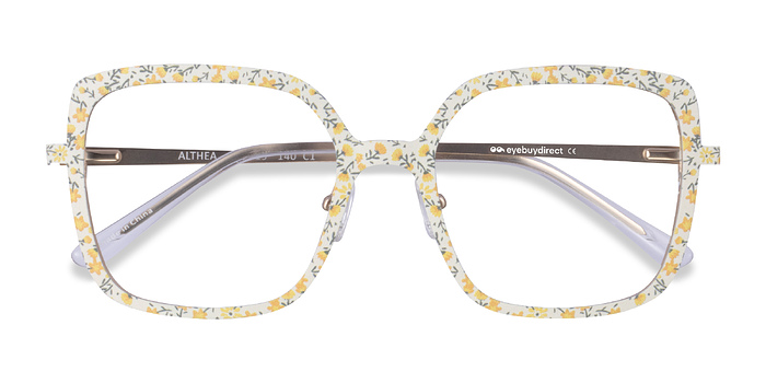 Yellow Floral Althea -  Métal Lunettes de vue