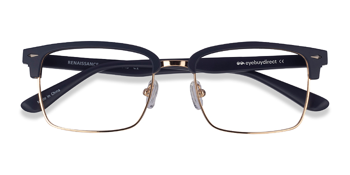 Matte Blue & Gold Renaissance -  Plastique Lunettes de vue