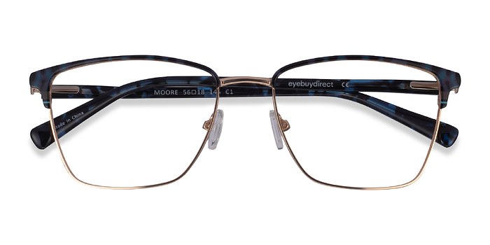 Blue Tortoise Gold Moore -  Métal Lunettes de vue