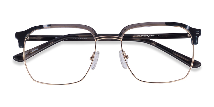 Gray Striped & Gold Break -  Acetate, Metal Lunettes de vue