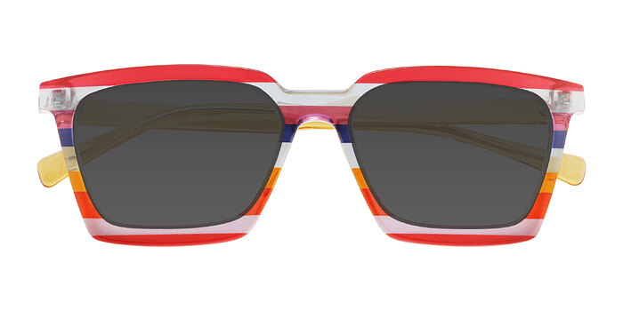 Striped Rainbow Own It -  Plastique Lunettes de soleil