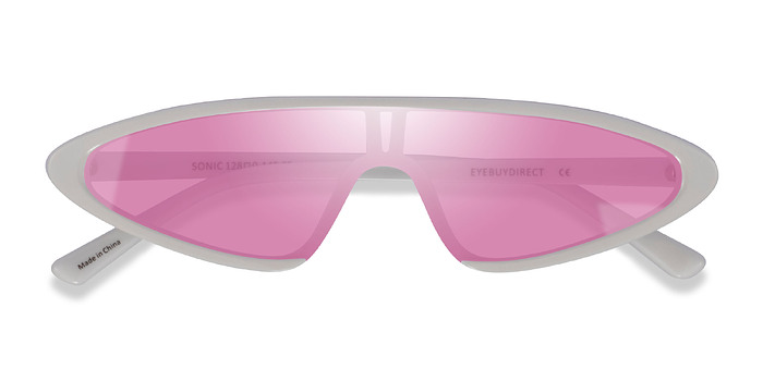 Blanche Sonic -  Plastique Lunettes de soleil