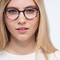 Ginger Gray Striped Métal Montures de lunettes de vue pour Femmes d'EyeBuyDirect