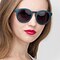 Oasis Matte Blue Plastique Soleil de Lunette de vue pour Femmes d'EyeBuyDirect