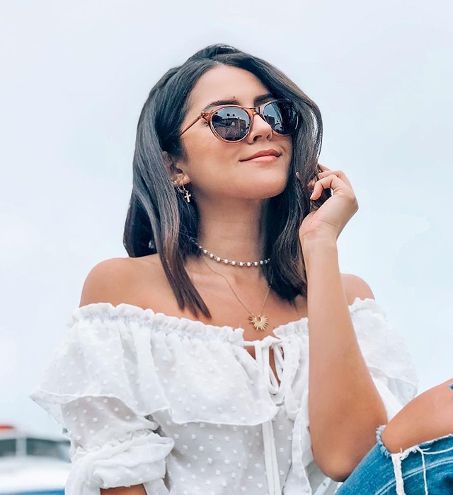 Clear Brown-Horn-Sunglasses for Women