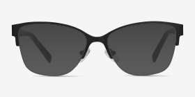 Feline Noir Acetate-metal Montures de lunettes de vue d'EyeBuyDirect, with Tinted Lenses