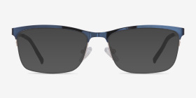 Rally Bleu marine  Métal Montures de lunettes de vue d'EyeBuyDirect, with Tinted Lenses