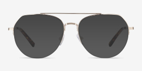 Breathe Doré Métal Montures de lunettes de vue d'EyeBuyDirect, with Tinted Lenses