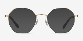 Cowen Doré Métal Montures de lunettes de vue d'EyeBuyDirect, with Tinted Lenses