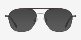 Conrad Gunmetal Titanium Montures de lunettes de vue d'EyeBuyDirect, with Tinted Lenses