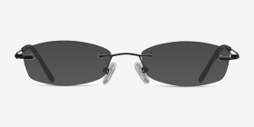 Matera Noir Métal Montures de lunettes de vue d'EyeBuyDirect, with Tinted Lenses