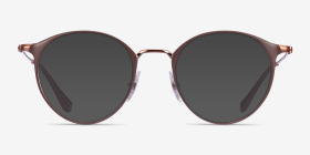 Ray-Ban RB6378 Light Brown Métal Montures de lunettes de vue d'EyeBuyDirect, with Tinted Lenses