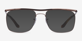 Ray-Ban RB6519 Brun Métal Montures de lunettes de vue d'EyeBuyDirect, with Tinted Lenses