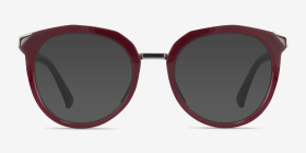 Oakley Top Knot Red & Silver Métal Montures de lunettes de vue d'EyeBuyDirect, with Tinted Lenses