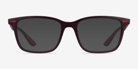 Ray-Ban RB7144M Dark Burgundy Plastique Montures de lunettes de vue d'EyeBuyDirect, with Tinted Lenses