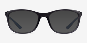 Ray-Ban RB7169 Clear Dark Gray Plastique Montures de lunettes de vue d'EyeBuyDirect, with Tinted Lenses