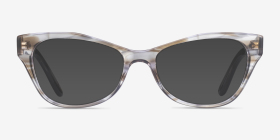 Vogue Eyewear VO5359 Striped Gray Acétate Montures de lunettes de vue d'EyeBuyDirect, with Tinted Lenses